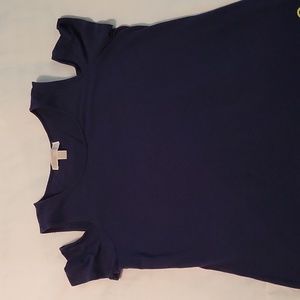 Michael Kors blue cold shoulder shirt